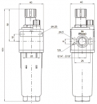 Маслораспылитель серия 170 и 171 Типоразмер 1. Присоединения G1/8”, G1/4”